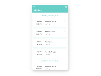 Daily UI #071 - Schedule 071 daily ui schedule