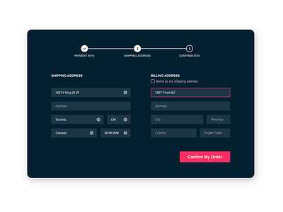 Daily UI #082 - Form 084 daily ui form shipping address