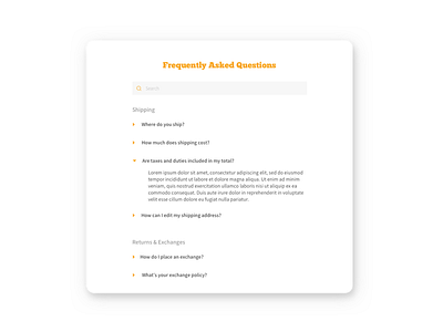 Daily UI #092 - FAQ daily ui frequently asked questions