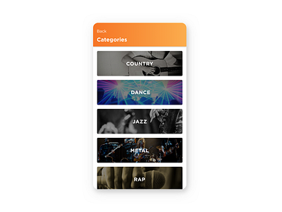 Daily UI #099 - Categories daily ui music