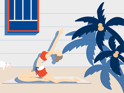 夏日瑜伽 design illustration