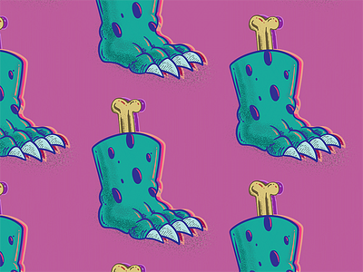 Stomp Dribbble illustrator monster vector wallpaper