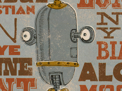 Wrylon Robotical Poster #2 WIP illustration robot typography