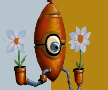 Flower Delivery 'Bot flower illustration robot