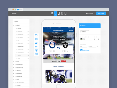 Game Day Previews app design mobile nfl sports ux