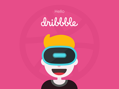 Hello Dribbble dribbble illustration portrait vr