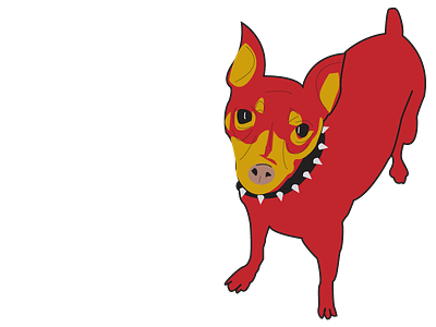 Little Red Dog adobe illustrator bézier pen tool digital illustration illustration