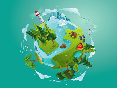 Save Earth environtment flat global green issue vector warming world