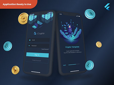 Crypto Mobile Flutter Application graphic design ui wallet