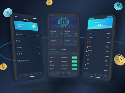 Crypto Mobile Flutter Application graphic design ui wallet