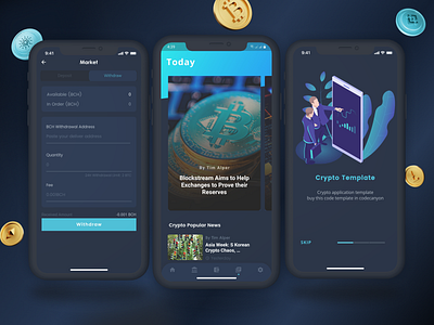 Crypto Mobile Flutter Application graphic design ui wallet