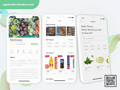 Grocery Mobile Flutter Application 3d graphic design shopping store owner ui