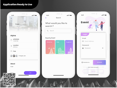 EventPro Booking Flutter Event App Full Application 3d flutter framework graphic design ticket ui