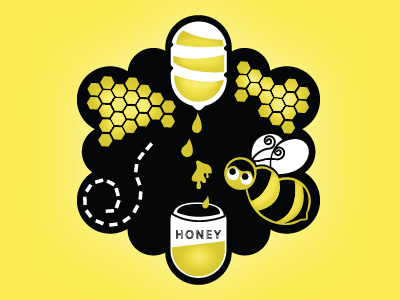 Honey Co logo bee brand branding honey honey company identity illustration logo vector