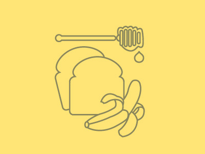 Honey banana toast icon banana bread design food health honey icon illustration toast vector