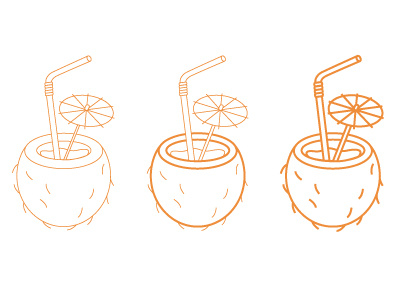 If you like piña coladas... beverage coconut design drink icon iconography illustration straw stroke summer umbrella vector