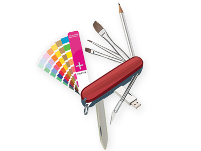 Artist Pocket Knife artist design paintbrushes pantone pocketknife swissarmyknife xacto