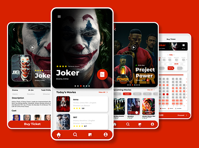 Movie Ticket Booking App UI interface movie ticket booking ui uidesign uiux