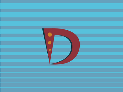 D alphabet d icon letter logomark retro