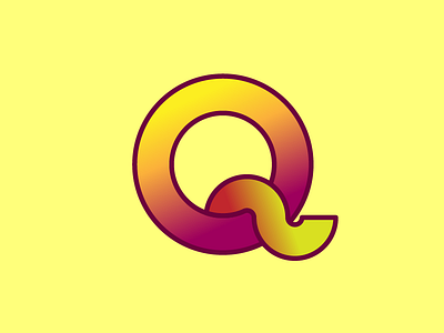 Q alphabet gradient letter q