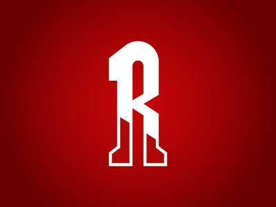 R alphabet athletic gradient letter r