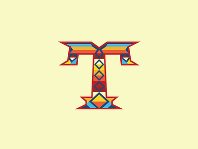 T alphabet letter native american pattern t