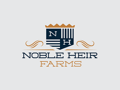 Noble Heir Final Logo crest logo medieval noble royal shield slab serif