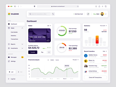 Financial dashboard design analytics bank card banking app banking dashboard banking website concept dashboard design finance graphic design minimal payment statistics transactions typography ui ux uxui visual wallet