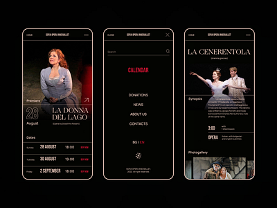 Sofia Opera and Ballet, mobile actor art ballet concept culture dance design graphic design mobile opera performance show theatre tickets typography ui ux visual webdesign website