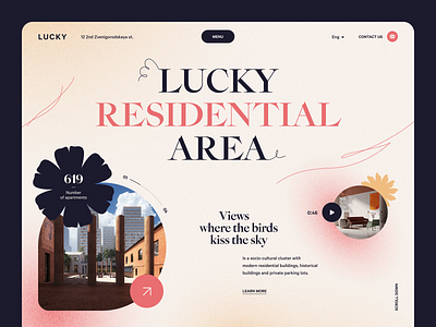 Real Estate - Landing Page agency apartments architecture building concept design desktop home house landing page luxury luxury house main screen real estate typography ui ux visual web design website