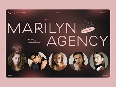 Model Agency Website Concept agency website blog concept design desktop fashion gradients graphic design layout main screen minimal model website models photography typography ui ux uxui visual website