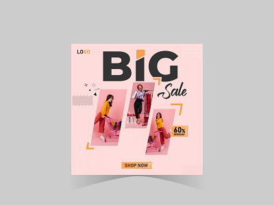 Big Sale Social Media Ads Banner Design ads design big sale market sale sales