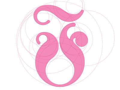 Funky Fraktur blackletter circles concentric fraktur hipster pink swash swashy