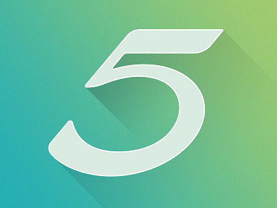 Flourish Five 5 experiment five flourish gradient number numeral type typography