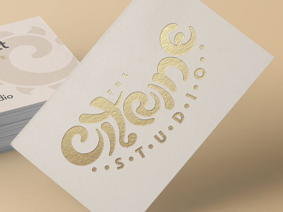 The Citrine Studio art nouveau branding business card businesscard custom typography gold gold foil typography warm warm tones