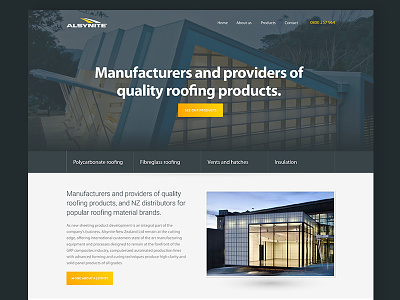 Alsynite home page design materials new zealand roofing web
