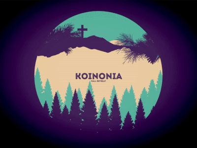 Koinonia autumn bible branding christian fall forest hiking leaves logo mountain retreat trees