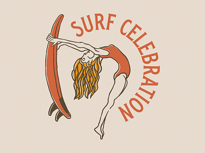 SURF CELEBRATION apparel artwork beach branding chillvibes clothingdesign graphic design graphicart graphicartist ilustration lettering logo outdoorapparel summervibes surf type wave