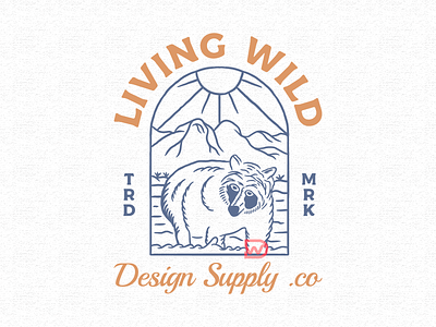 Living Wild appareldesign bear branding clothing graphic design logo merch merchdesign outdoorapparel tshirt tshirtdesign ui wild