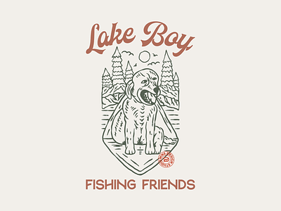 Lake Boy appareldesign artwork dog dogilustration fishing graphic design handrawn ilustration lake logo merch merchdesign nature outdoorapparel tshirt tshirtdesign