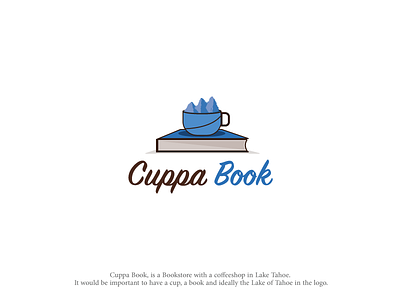 Cuppa Book bookstore coffee shop illustrator logo vector