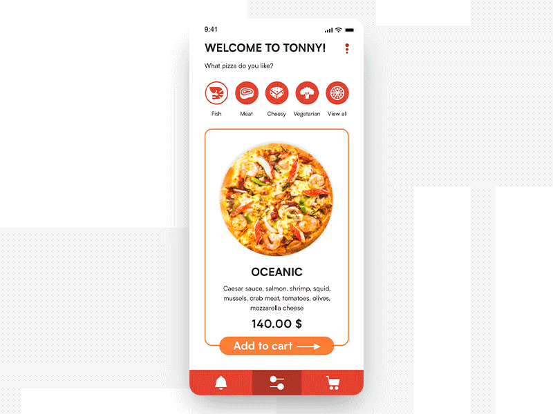 Delivery App Animation animation app appdesign delivery app food app graphic design interactive mobile mobile design pizza prototype ui ui design ux
