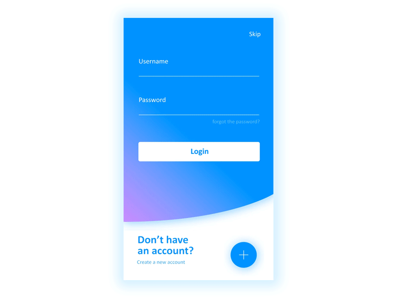 UI interface for Parkngo account animation blue cool create account interface login purple simple design slide submit ui user friendly