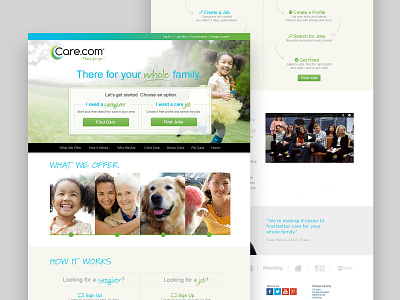 Care.com Homepage branding design ui ux web website