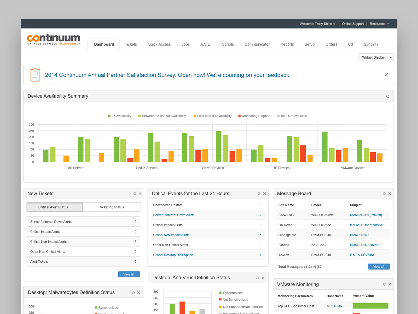 RMM Dashboard by Tracy Shaw on Dribbble