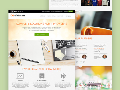 Continuum Homepage design ui ux web website