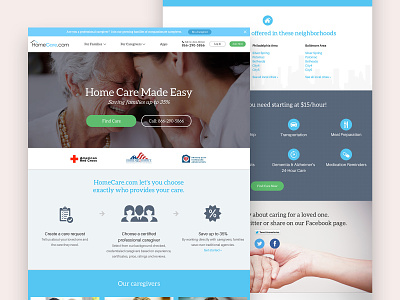 Homecare Homepage design ui web website