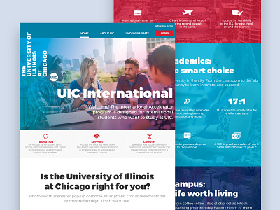 UIC International Homepage design ui ux web website