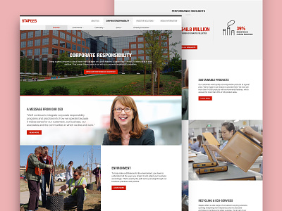 Staples Corporate Responsibility design ui ux web website