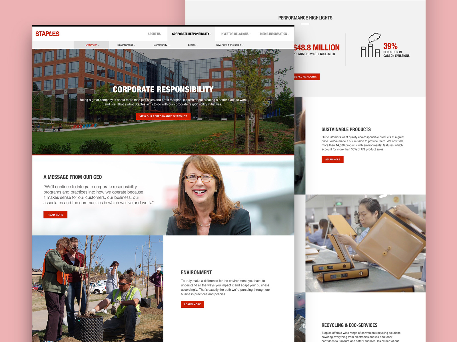 Staples Corporate Responsibility by Tracy Shaw on Dribbble
